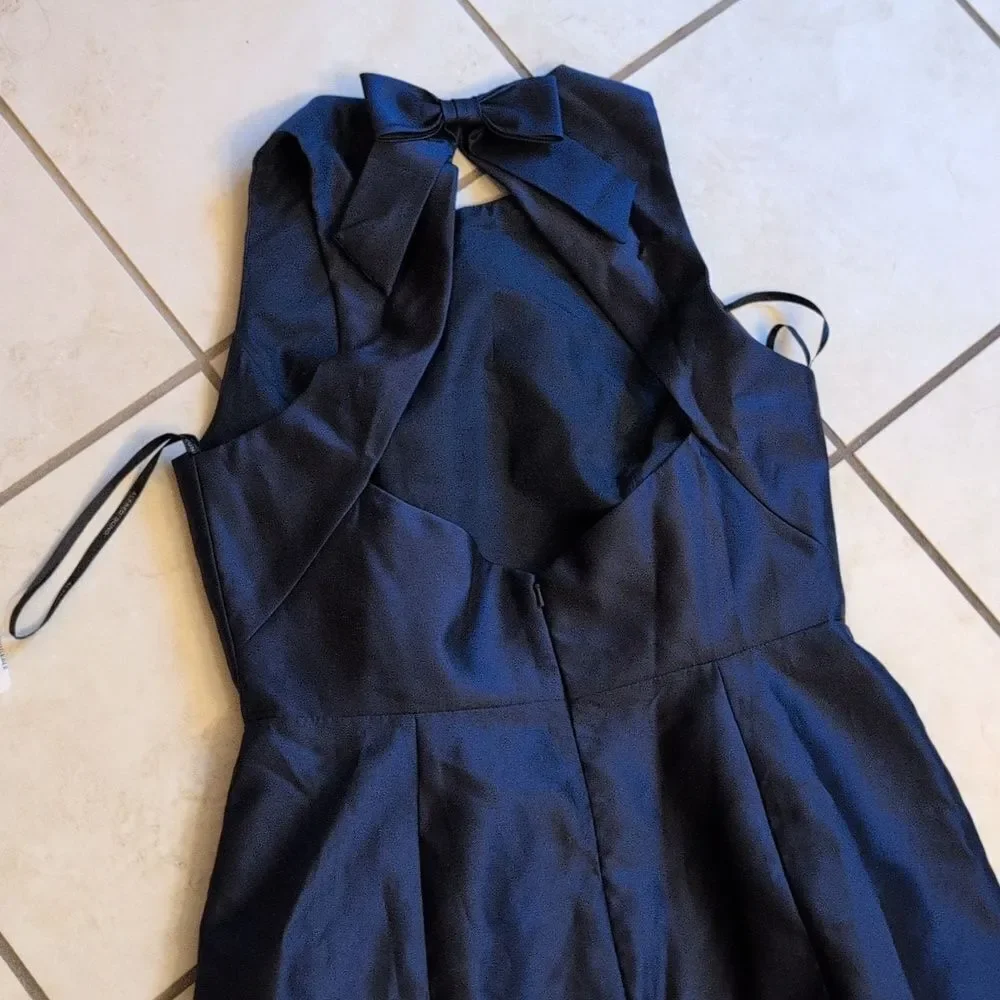 NWT Alfred Sung Maxi Gown Dress Jewel Neck Open Back Bow Size 12 - Picture 4 of 16